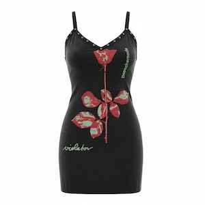 Depeche Mode Violator-jurk, bandmerchandise, jaren 80 alternatieve rock, zwarte mini-jurk