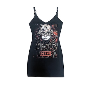 NIN dress, Nine Inch Nails, metal dress, metal merch, band shirt, band dress, rock dress, rock apparel, rock merch, band merch
