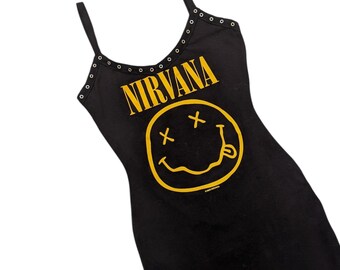 nirvana oversized t shirt dress Nirvana Distressed T-Shirt Dress