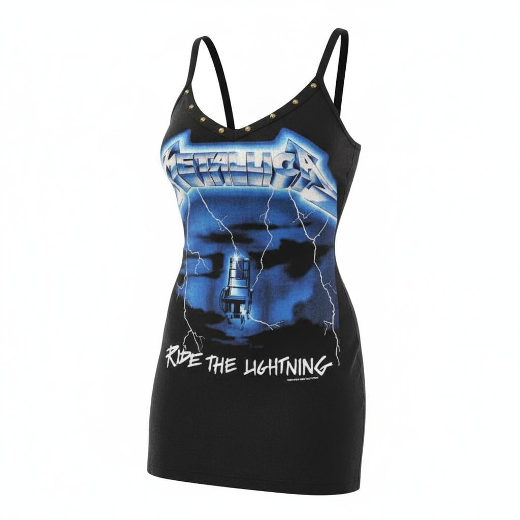 open lace back dress Two Piece Metallica Dress