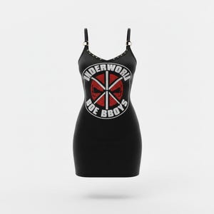 Dead Kennedys Punk Dress, Metal O-Ring Straps, alternative clothing, body con