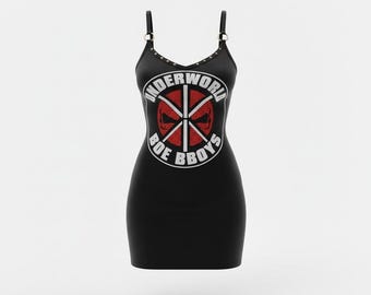 Dead Kennedys Punk Dress, Metal O-Ring Straps, alternative clothing, body con