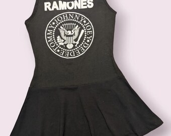 black ramones dress Band Skater Dress, Punk Rock Sleeveless Tee Dress it up or down for any occasion women's dress Ramones - Vtge
