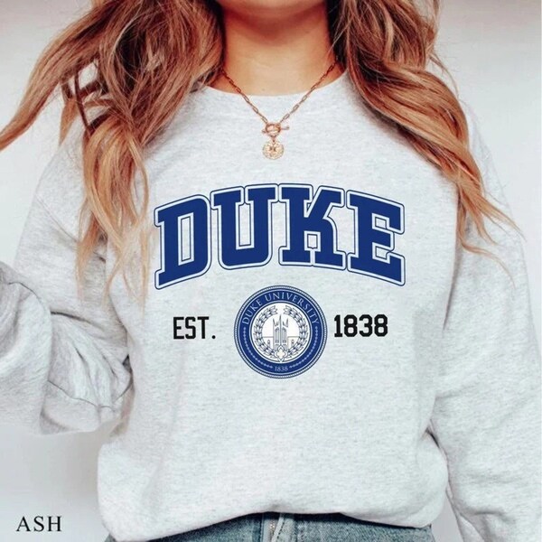 Vintage University Duke EST 1838 Sweatshirt, Duke Blue Devils, NCAA Duke Basketball, Unisex T-shirt Crewneck Hoodie