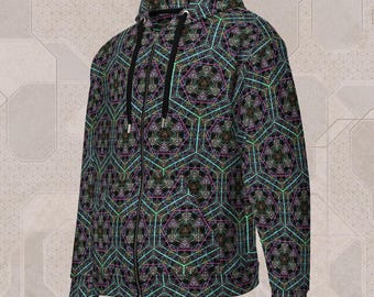 Bluza z kapturem Hypergeometry Trippy Festival – odzież EDM, stroje rave, stroje psytrance