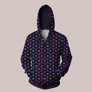 Carte des étoiles | Sweat à capuche (UV/RVB) | Mode psychédélique et art visionnaire | Sweats à capuche pour hommes, Trippy, DMT, Psytrance, Phish, Grateful Dead