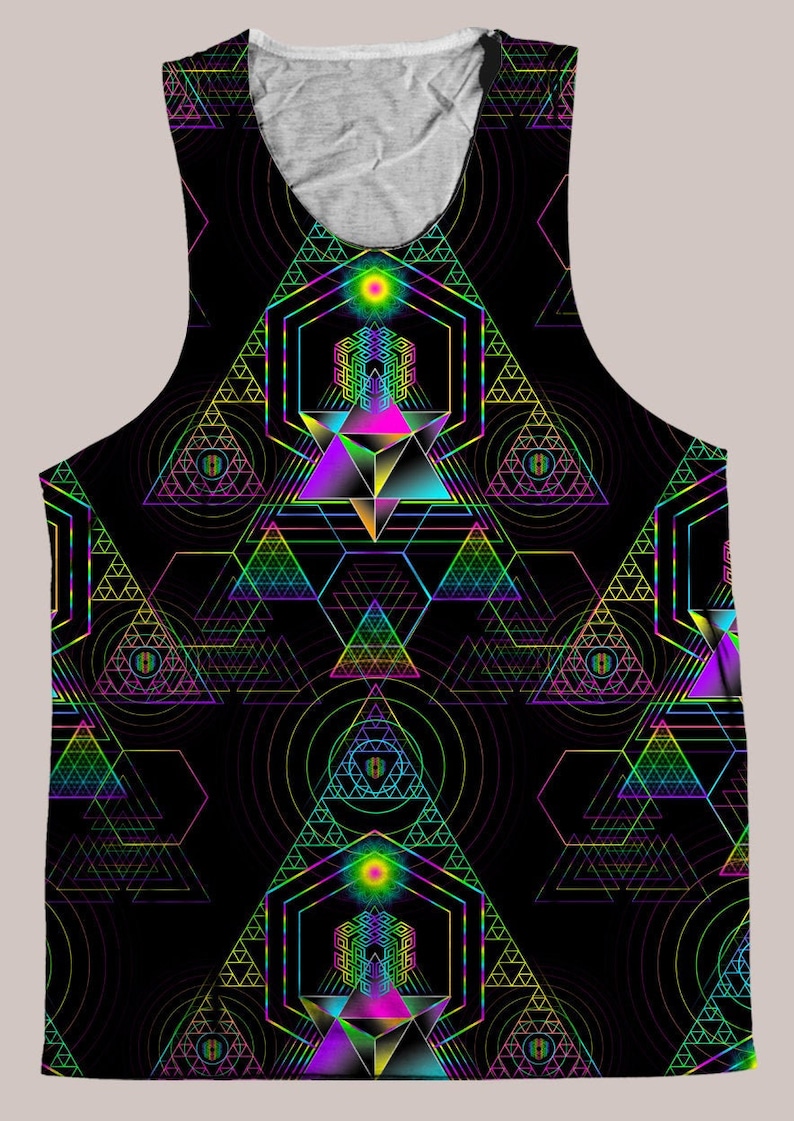 Accessories /& Decor by Samuel Farrand Sierpinski Samadhi Mens HELIOS TANK TOP Psychedelic Men and Womens Festival Clothing