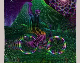 Bicycle Day ALT // Albert Hofmann Tapestry • (4 Options)