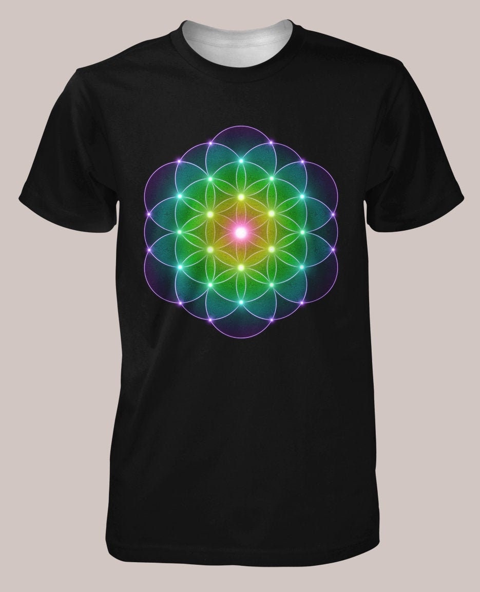 Flower of Life Men's Signature T-shirt //psychedelic | Etsy