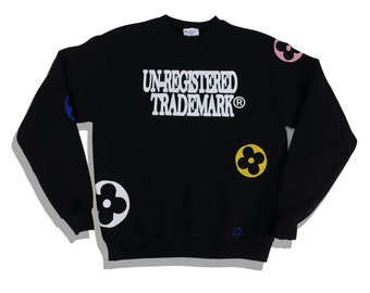 Sudadera de atletismo de diseñador para hombre/mujer, sudadera con monograma inspirada en Louie, sudadera negra Unisex de manga larga con cuello redondo