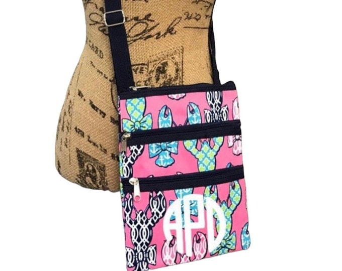 Lobster Print Pattern Crossbody bags