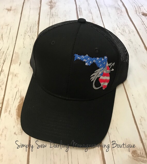 american flag fish hook for hat