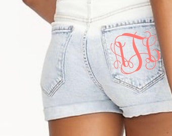 Monogrammed Embroidered Shorts Ombré Shorts - Embroidery