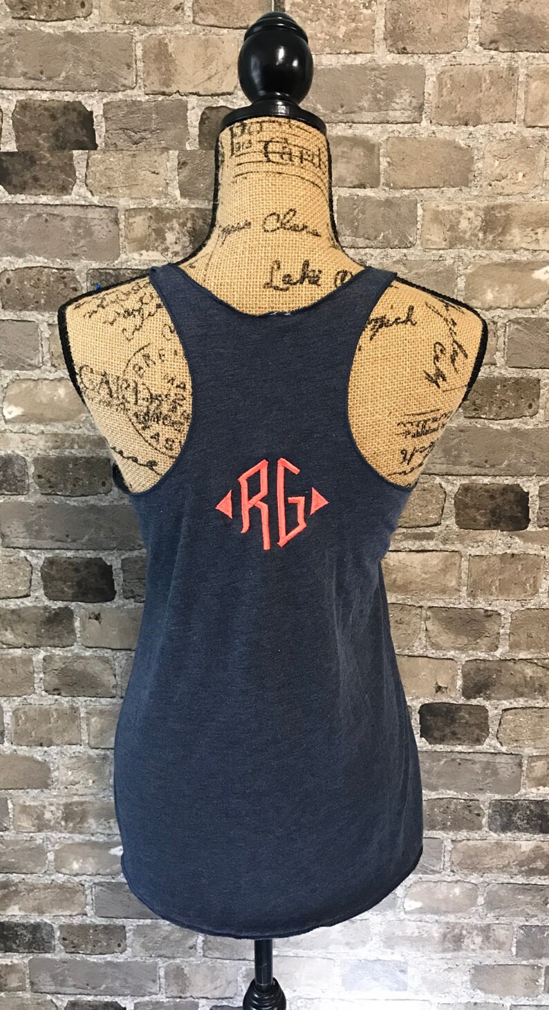 Embroidered Personalized Monogrammed Racerback Tank Top - Etsy