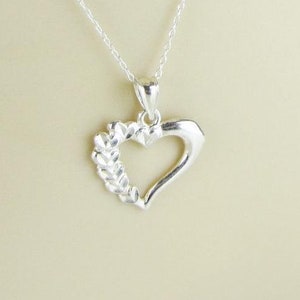Vintage Sterling Silver Heart Pendant Necklace: Dainty Love Charm, 18 Inch Chain