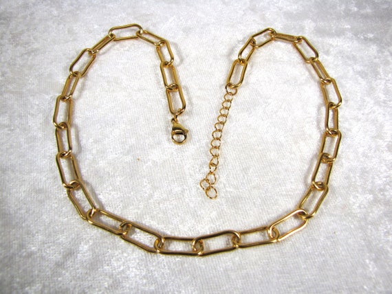 Irresistible Gold Choker Chain Necklace, Papercli… - image 7