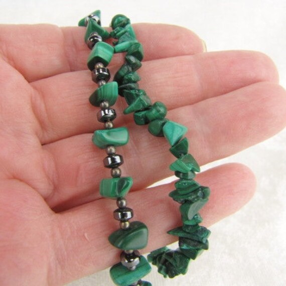 Malachite Beaded Stacking Bracelet Set, Green Sto… - image 10