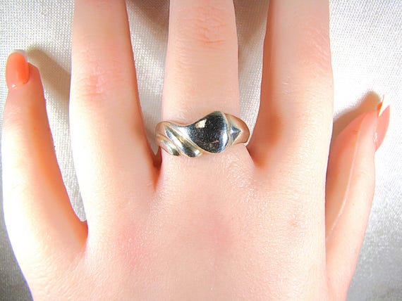 Vintage Sterling Silver Thumb Ring, Unique Rustic… - image 9