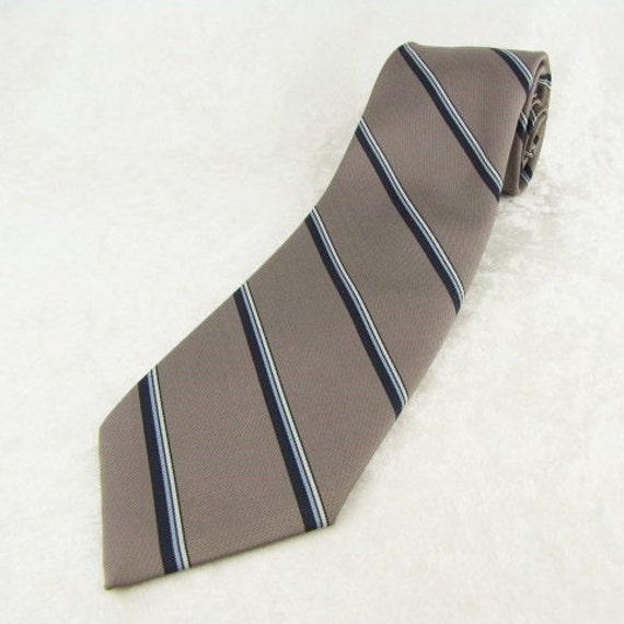 Vintage Mens Necktie Polyester & Silk Tie With Stripes | Etsy