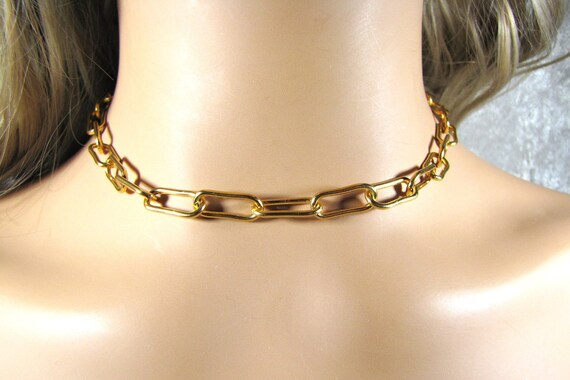 Irresistible Gold Choker Chain Necklace, Papercli… - image 2