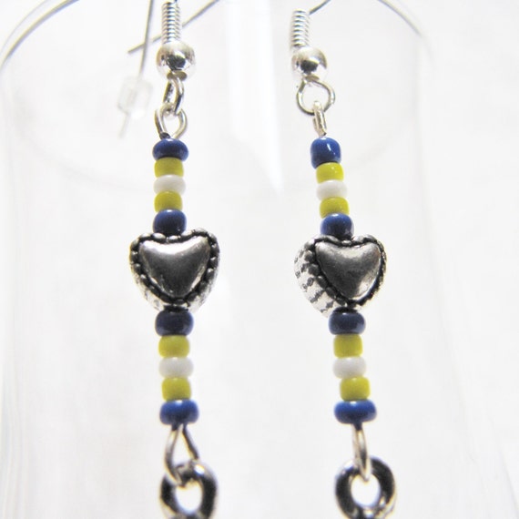 Ethnic Beaded Feather Dangle Earrings, Tribal Boh… - image 6