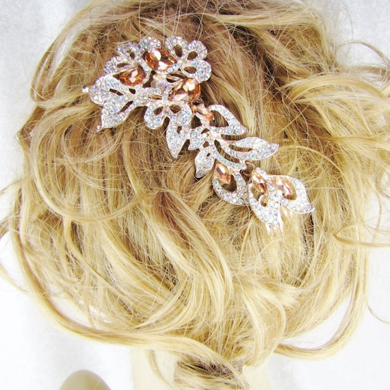 Wedding Bridal Vintage Hair Comb Headpiece, Rose … - image 8