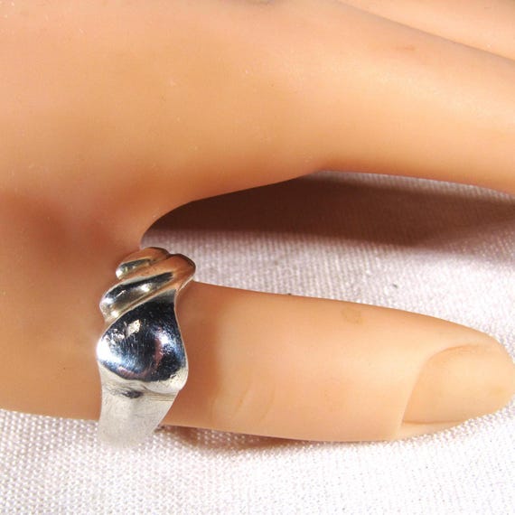 Vintage Sterling Silver Thumb Ring, Unique Rustic… - image 10