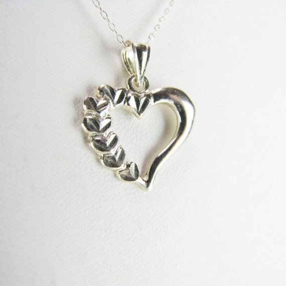 Vintage Heart Delicate & Dainty Sterling Silver L… - image 1