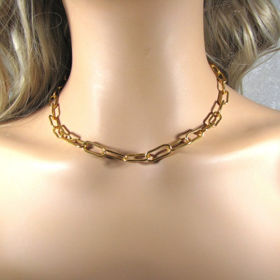 Irresistible Gold Choker Chain Necklace, Papercli… - image 8