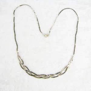 Unikt vävt halsband i sterlingsilver, modern flätad 18 tums sterlingsilverkedja, smycken för frun, present till henne bild 4