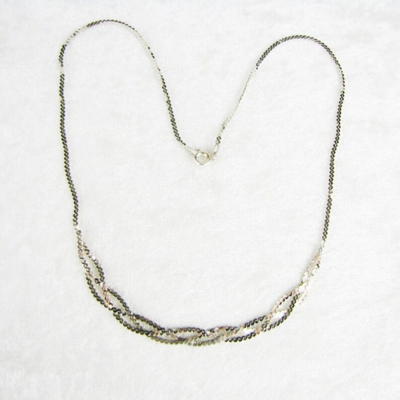 Unikt vävt halsband i sterlingsilver, modern flätad 18 tums sterlingsilverkedja, smycken för frun, present till henne bild 4