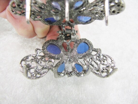 Vintage Butterfly Blue Crystal Hair Clip, Cute Ha… - image 7