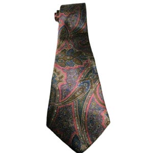 Men&#39;s Vintage Colorful Necktie, 100% Silk Tie, Paisley Pattern, Traditional Neckwear,  Fathers Day Gift For Him, Italian
