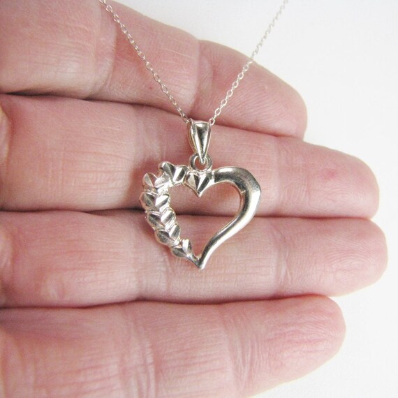 Vintage Heart Delicate & Dainty Sterling Silver L… - image 4