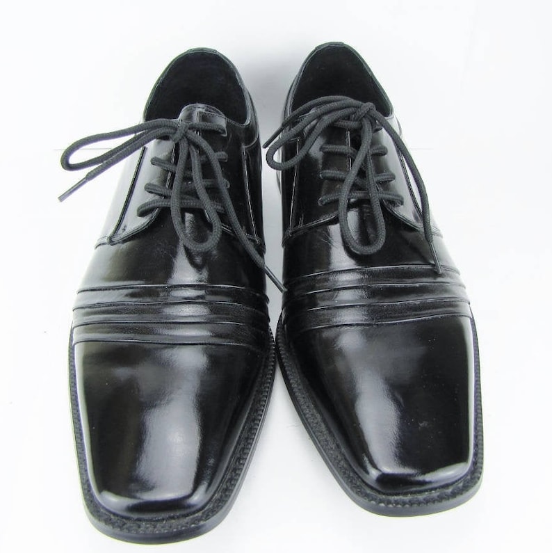 Men's Black Patent Leather Dress Shoes Comfortable Etsy