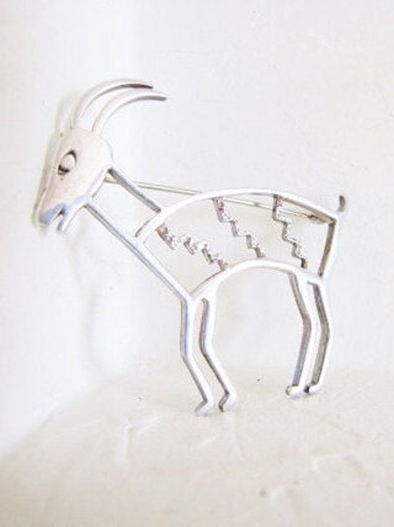 Amazing Western Sterling Silver Modernist Brooch P