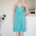 Short Vintage Prom Cocktail or Formal Dress With Empire Waist, Sexy Party Metallic Halter Dress With Low Back, Aqua Layered Dresses 
