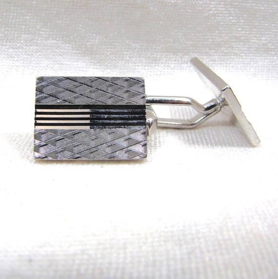 Classic Rectangular Silver Vintage Cufflinks, Men… - image 9