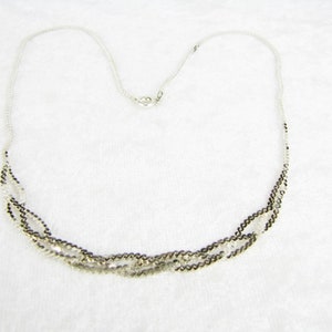 Unikt vävt halsband i sterlingsilver, modern flätad 18 tums sterlingsilverkedja, smycken för frun, present till henne bild 5