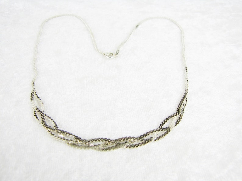Unikt vävt halsband i sterlingsilver, modern flätad 18 tums sterlingsilverkedja, smycken för frun, present till henne bild 5