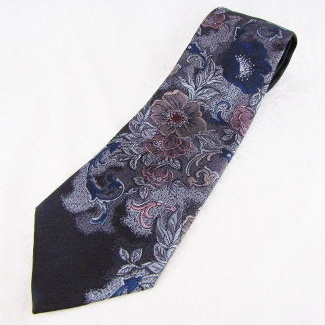 Black Floral Vintage Wedding Formal Business Ties for Men - Etsy