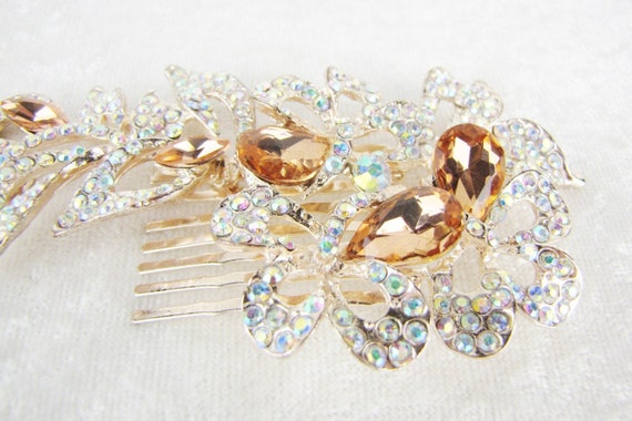 Wedding Bridal Vintage Hair Comb Headpiece, Rose … - image 3