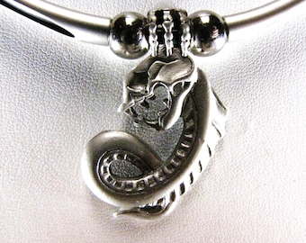 Collana Girocollo A Serpente Donna - Design Curvo, Con Occhi Di Strass, Gotica Per Halloween