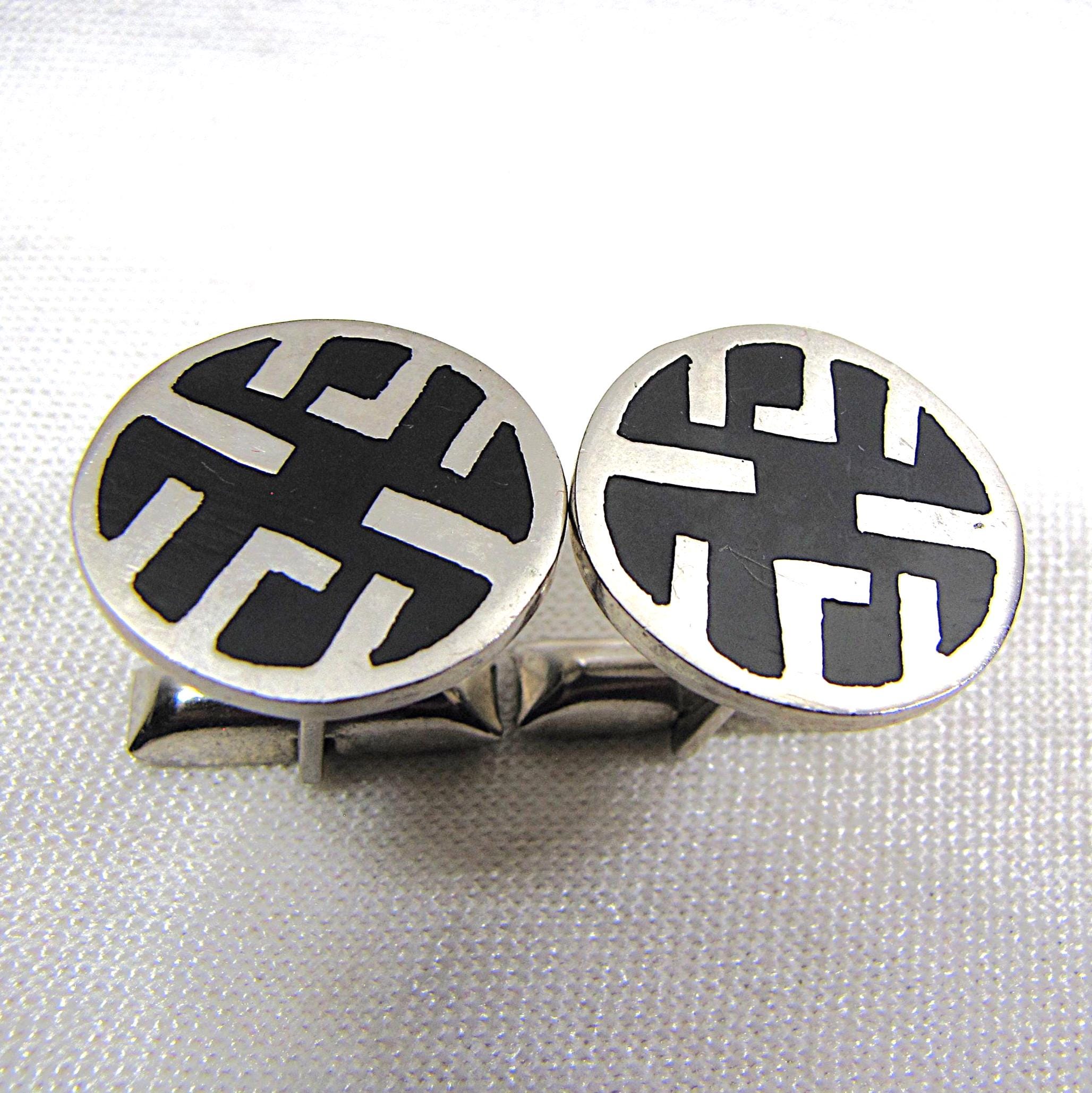 Paire De Boutons De Manchette Vintage (8-10 Mm) - Occasion TB