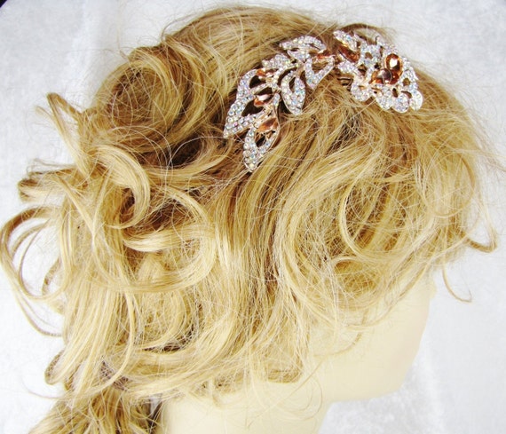 Wedding Bridal Vintage Hair Comb Headpiece, Rose … - image 4