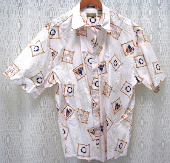 Vintage Streetwear Cruise Casual Shirt, Short Sle… - image 1
