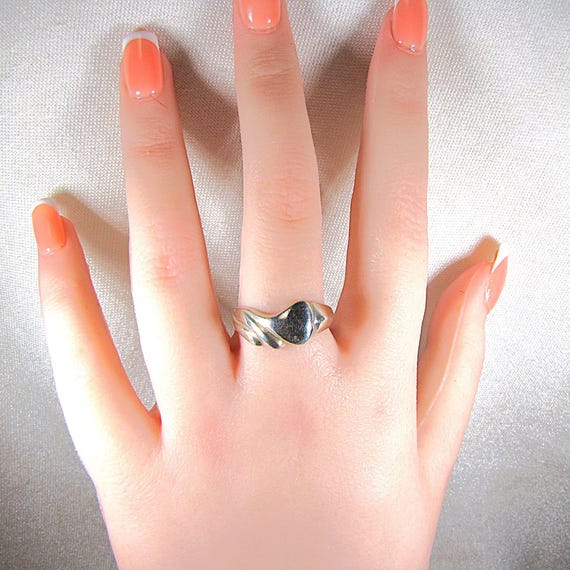 Vintage Sterling Silver Thumb Ring, Unique Rustic… - image 3