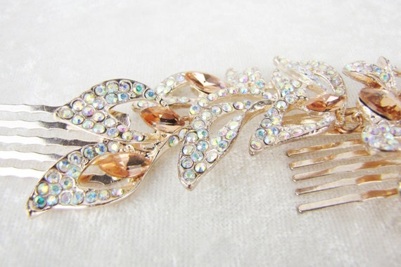 Wedding Bridal Vintage Hair Comb Headpiece, Rose … - image 2