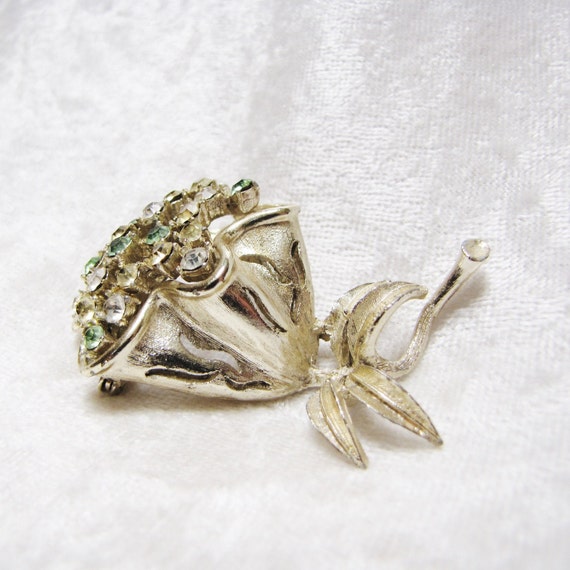 Vintage Coro  Flower Brooch, Designer 1950s Flora… - image 5