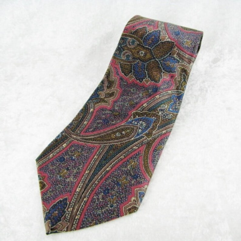 Men's Vintage Colorful Necktie 100% Silk Tie Paisley - Etsy